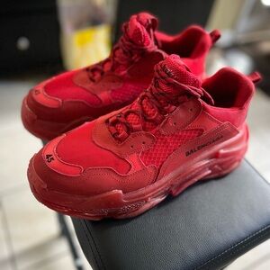 Balenciaga Vibrant Red Athletic Shoes